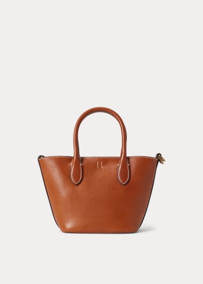 Bolsos De Mano Polo Ralph Lauren Mujer Marrom - Leather Mini Bellport - KAMRQ5460